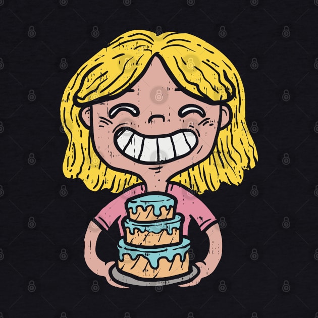 Cute laughing Cupcake Baking Girl - Funny Cake Dealer Gift by Shirtbubble